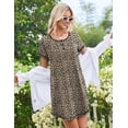 thumbnail image 5 of Ekouaer Cotton Nightgowns for Women 3 Pack Night Gown Short Sleeve Sleepshirts V Neck Sleepwear Soft Tshirt Pajama Dress, 5 of 6