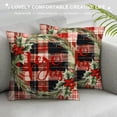 thumbnail image 3 of Qinduosi Piece Christmas Pillow Cover Buffalo Plaid Check Pillow Covers Farmhouse Pillowcase for Sofa Xmas Winter Home Decor (Red and Black) White, 3 of 5