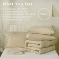 thumbnail image 3 of YEPCLUB 7-Piece Full Size Comforter Set,Beige Reversible Bed in a Bag,All Season Solid Bedding Set with Sheets,Pillowcases & Shams, 3 of 5