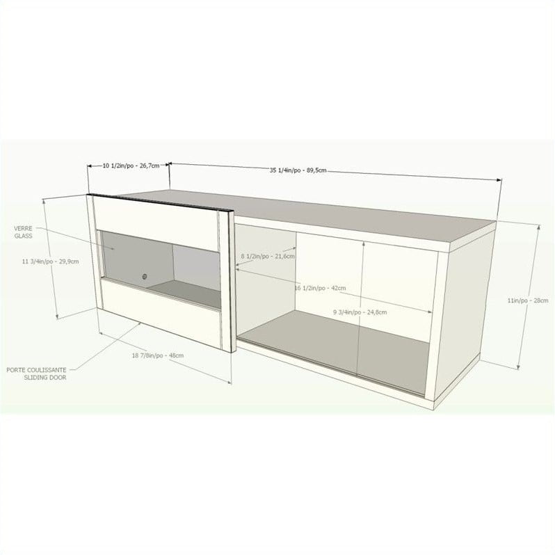 Nexera Nuance Wall Shelf with Sliding Door, Espresso