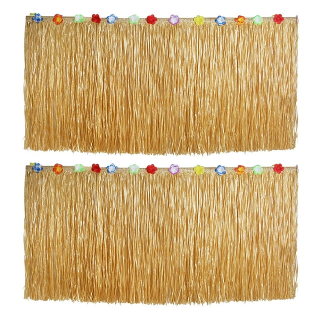faldas de mesa Luau, falda de mesa de hierba hawaiana, decoraciones para fiestas con temática hawaiana