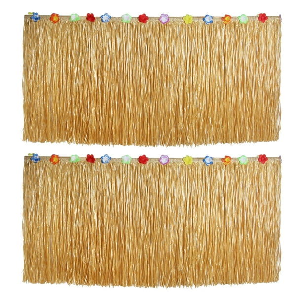 faldas de mesa Luau, falda de mesa de hierba hawaiana, decoraciones para fiestas con temática hawaiana