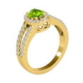 thumbnail image 2 of Mauli Jewels Rings for Women 1.65 Carat Diamond and Oval Shaped Peridot Ring 4-prong 10K Yellow Gold, 2 of 6
