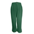 thumbnail image 4 of Women's Casual Pants Straight Leg Capri Ankle Length Mid Rise Button Detail Comfortable Summer Fall Everyday Wear, 4 of 5
