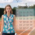 thumbnail image 7 of KEIAHUAN Floral Print V Neck Sleeveless Golf Shirts for Women Casual Elastic Racerback Athletic Shirts Moisture Wicking Quarter Zip Workout Tennis T-Shirt Size M, 7 of 7