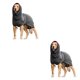 thumbnail image 2 of Chaleco de algodón y cálido para mascotas Greeniant albornoz para perros toalla transpirable Gris S, 2 of 6