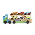 thumbnail image 4 of Melissa & Doug Mega Race-Car Carrier - Wooden Tractor and Trailer With 6 Unique Race Cars, 4 of 10