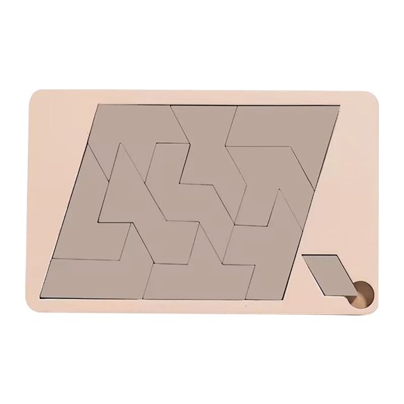 Triangle Puzzle Solving Wooden Irregular Shape Square Disappearing Triangle Design Triangulator Brain Teaser Game Novelty Toy for Indoor Play