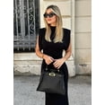 thumbnail image 4 of Vestido Midi ajustado negro para mujer, vestidos clásicos, Sexy, manga voladora, Bodycon, elegante, fiesta de noche, Festival, moda, 4 of 5