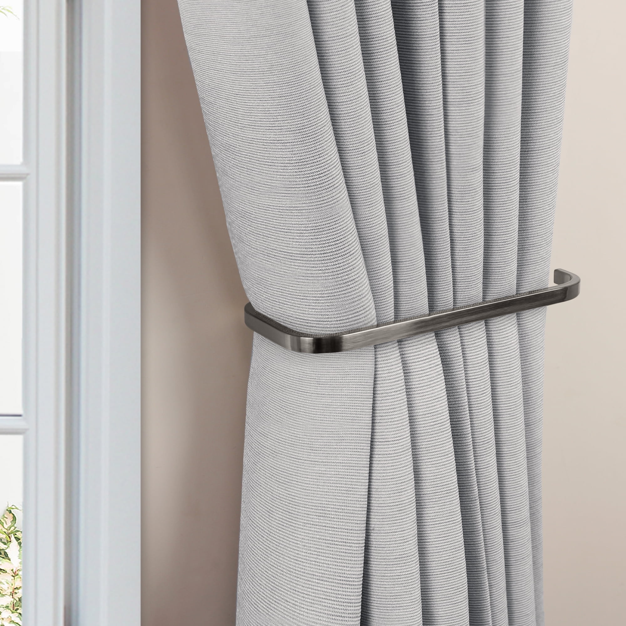 Better Homes & Gardens 2 Curtain Holdbacks, Nickel