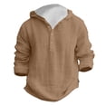 thumbnail image 3 of WOYY Boys Summer Linen Hooded Shirt Long Sleeve Beach Top Breathable Hoodie, Sizes 4-17, 3 of 3
