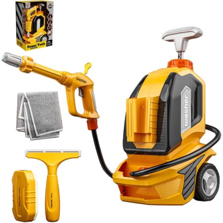 Kids Power Washer Toy - Kids Car Washer Toys with Scraper Sponge Towel, Carwash Toys for Kids, Clean Car Wash Toy Toddler Cleaning Set Car Washing Kit, for 3-5 Years Old Kids
