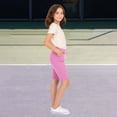 thumbnail image 6 of Girls High Waist Bike Shorts, Knee-Length Tight Leggings for Kids, Quick-Dry Workout Shorts and Seamless Cycling Shorts, Athletic Wear for Yoga and Gym, Age 5-13 Years Pink 150, 6 of 9