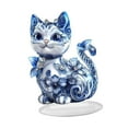 thumbnail image 3 of Decoración de mesa acrílica adorno de gato 2d regalo plano para amantes de los gatos decoración de la mesa de la mesa de la mesa exhibición de placa, 3 of 9
