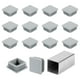 thumbnail image 1 of Uxcell 1 1/2" (38mm) Tapones de extremo de tubo cuadrado, 16 Pcs Tapones de agujero de plástico para insertar en tubos de metal, Gris, 1 of 7