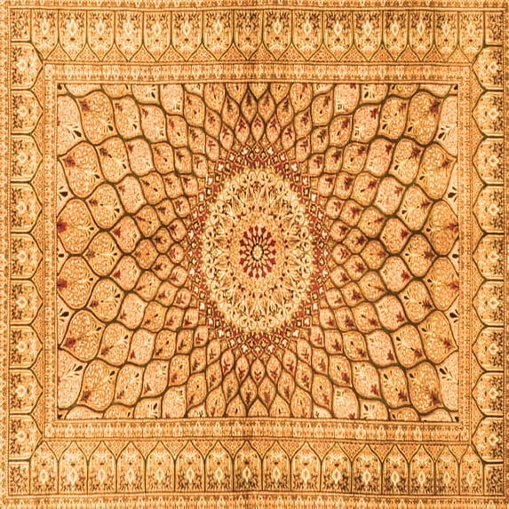 Ahgly Company Indoor Square Persian Orange Traditional Area Rugs, 5' Square