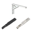 thumbnail image 4 of Eigraketly Soporte de estante plegable de tres pliegues, 2 uds., montaje en pared, soporte cargado por resorte, bisagra plegable de alta resistencia Herramientas y ferretería blanco 8 pulgadas Eigraketly WJ3901-01B, 4 of 6