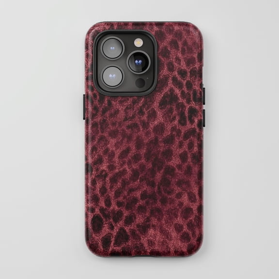 Leopard Print For iPhone Protective Phone Case Wild Fashion Burgundy