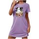 thumbnail image 2 of Camisón corto de talla grande para mujer, camisón de manga corta con estampado de pecho a la moda, camisón para mujer, 2 of 5