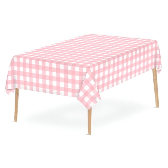 AUQ Disposable Rectangle Waterproof Vinyl Table Cloth,Buffalo Flannel Backed Tablecloth,Wipeable Plastic Table Cover,Oil Proof Heavy Duty Wipeable Table Covers for Dining/Camping/Picnic/Outdoor