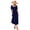 Navy, variant on Women's Off Shoulder Puff Sleeve Maxi Dress Smocked Bodice Ninety Five % Polyester And Five % Spandex Casual Fabric