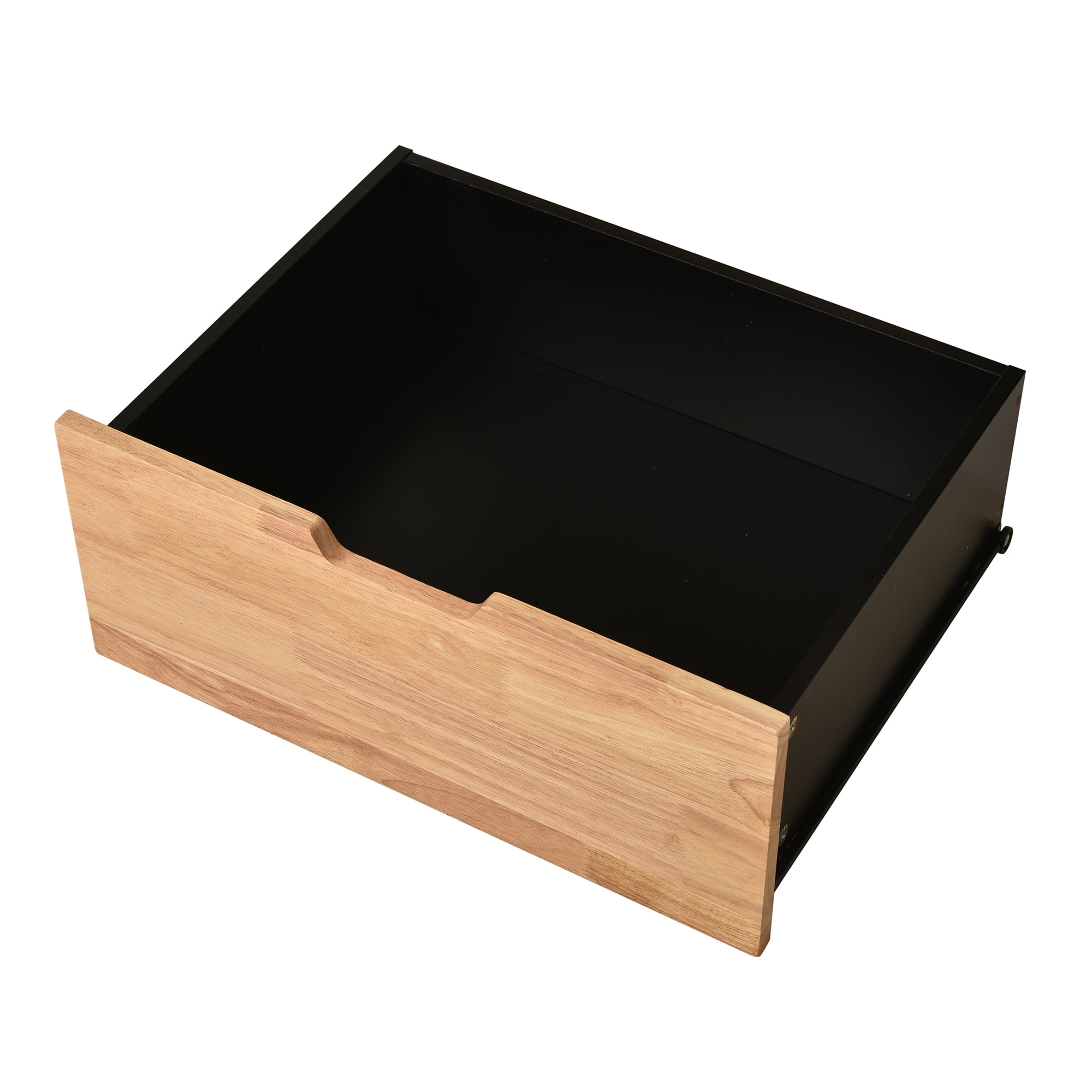Euroco Kitchen Cart, Rolling Mobile Kitchen Island with Solid Wood Top and 2 Drawers, Black