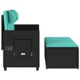 thumbnail image 5 of vidaXL Reclining Garden Bench with Cushions Black Poly Rattan, 5 of 5