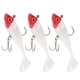 thumbnail image 1 of Paquete de 3 uds. De señuelos de pesca con cabeza roja y cuerpo blanco, cebo suave empaquetado, 1 of 8