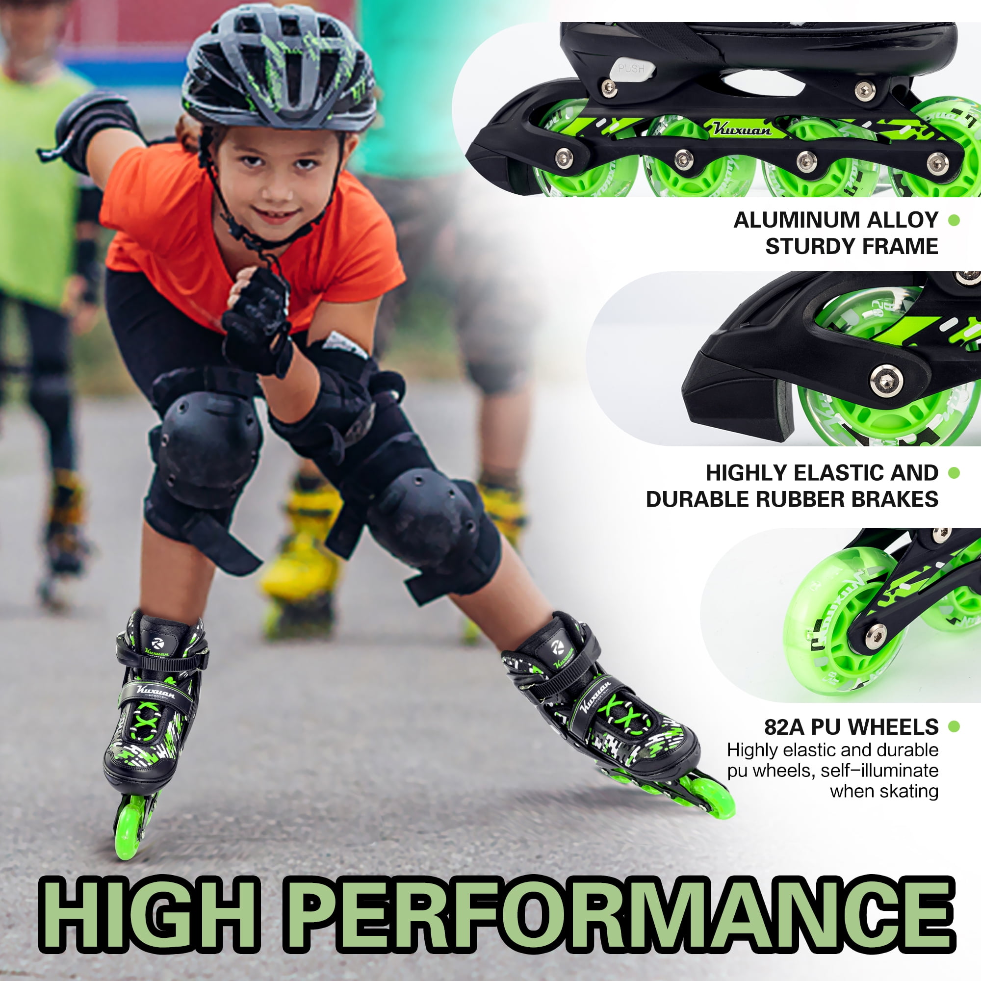 Adjustable Inline Skates for Kids Boys Girls Women Beginner Fun Illuminating Outdoor Skates