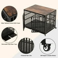 thumbnail image 4 of Heavy Duty Dog Crate, 42 Inch Dog Crate Furniture for Medium Large Dogs, Wooden Thickened Dog Cage Kennel Decorative Pet House Indoor with Removable Trays  and Lockable Wheels, 4 of 8