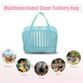 thumbnail image 6 of Unique Bargains Clear Toiletry Bag Transparent Makeup Bag Travel Zipper Cosmetic Organizer for Women 10.43"x3.15" Blue, 6 of 7