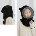 thumbnail image 3 of CEHVOM Women Flannel Winter Hats Mask Set Warm Cap With Transparent Fogless Protective Mask For Cycling, 3 of 3