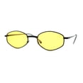 thumbnail image 1 of Narrow Hexagon Hippie Color Lens Metal Rim Dad Shade Sunglasses Black Yellow, 1 of 4