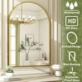 thumbnail image 4 of Anyrose 26" x 38" Arch Bathroom Mirror Wall Mounted Vanity Mirror with Aluminum Alloy Frame, Gold, 4 of 7