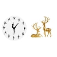 thumbnail image 1 of Reloj de pared,Reloj de pared con bailarina,reloj decorativo colgante.,Estatua de escultura de ciervo,Estatuas de ciervos en pareja para decorar la entrada del hogar.,Figuras de ciervo de, 1 of 8