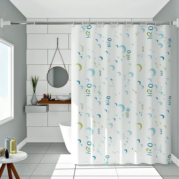 Cortina de Ducha Impermeable | Material: Poliéster | Blanca | 180 X 180 Cm | 14 Ganchos | para Uso En Baños de Hotel