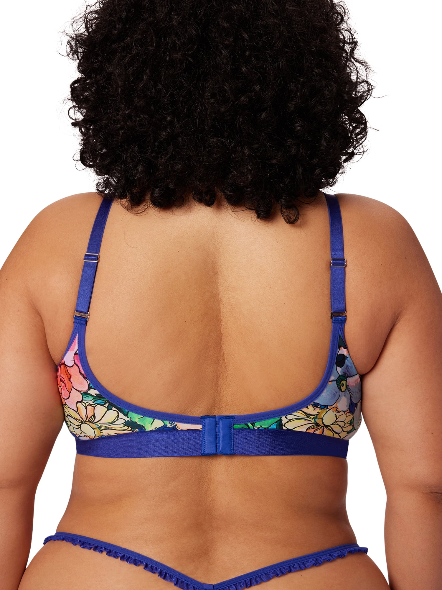 Parade Floral Print Scoop Bralette and Ruffle Thong Set, Sizes XS to 3XL