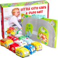 thumbnail image 1 of Hapinest Little City Cars and Carry - Alfombra de juego de juguetes suaves para bebés y niñas a partir de 1 año, 1 of 4