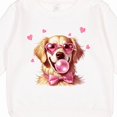 thumbnail image 3 of Inktastic Cute Golden Retriever with Heart Sunglasses and Bubblegum Toddler Sweatshirt, 3 of 4