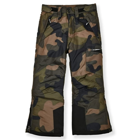 Arctic Quest Insulated Ski and Snow Pants for Boys and girls, Water Resistant Trousers for Kids Olive camo