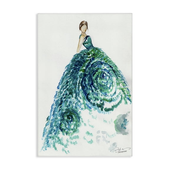Stupell Industries Blossom Impression Ballgown Fashion Painting Wrapped Canvas Canvas Art Print Wall Art, 16 x 24