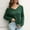 Green, variant on AOOCHASLIY Sweaters Fall Clearance Women's Off Shoulder V-Neck Sweater Women's Loose Winter Long Sleeve Knit Sweater