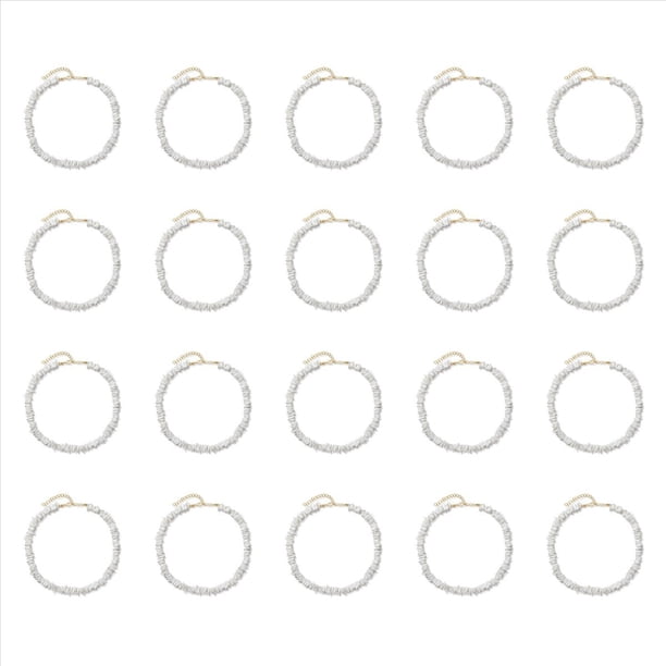 20X Collar de Conchas Puka para Mujer Boho Tropical Hawaiian Beach Puka Shell Surfer Gargantilla Collar Joyas Hombres Mujeres