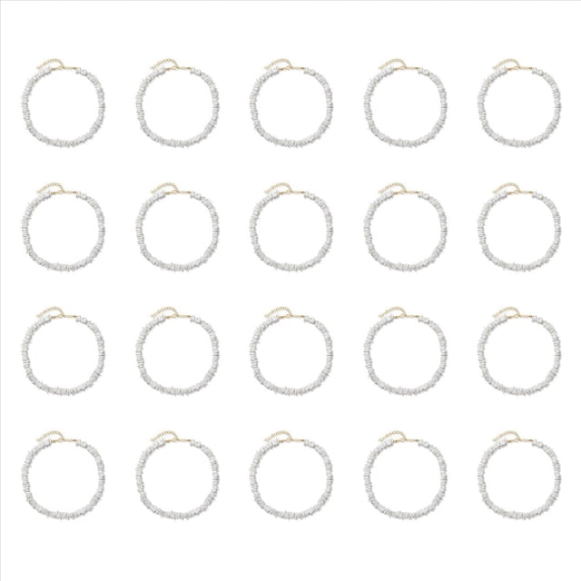 20X Collar de Conchas Puka para Mujer Boho Tropical Hawaiian Beach Puka Shell Surfer Gargantilla Collar Joyas Hombres Mujeres