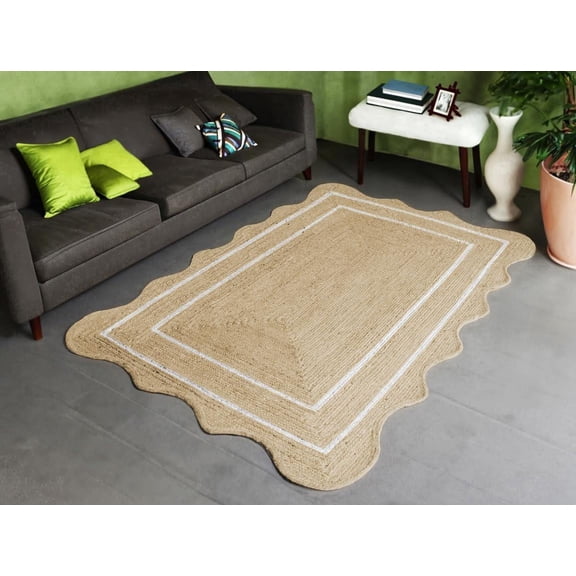 Handmade Braided Natural Pure Jute Area Rugs ,Home Décor Rugs Size 5 x 7 Feet ( 150 cm x 210 cm )