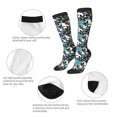 thumbnail image 5 of Vsdgher Lilies Flowers Print Thigh High Socks Extra Long Stretchy Sock Women Over Knee High Opaque Stocking Daily Wear, 5 of 5