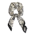 thumbnail image 5 of YUEHUA Square Silk Scarf Bandana Women Satin Hair Wrap Head Scarf Lightweight Travel Neck Scarves Floral Design, 5 of 5