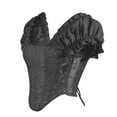 thumbnail image 6 of Aboser Corsets for Women Renaissance Ruched Sleeve Bustier Top Lace Up Boned Shapewear Steampunk Corset Overbust Waist Cincher, 6 of 7
