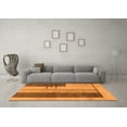 thumbnail image 3 of Ahgly Company Indoor Round Abstract Orange Modern Area Rugs, 4' Round, 3 of 4