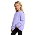 thumbnail image 6 of Ruyang Youth Girls Oversized Sweatshirt Drop Shoulder Crewneck Kids Long Sleeve Pullover Soft Polyester Casual Basic Tops, 6 of 9